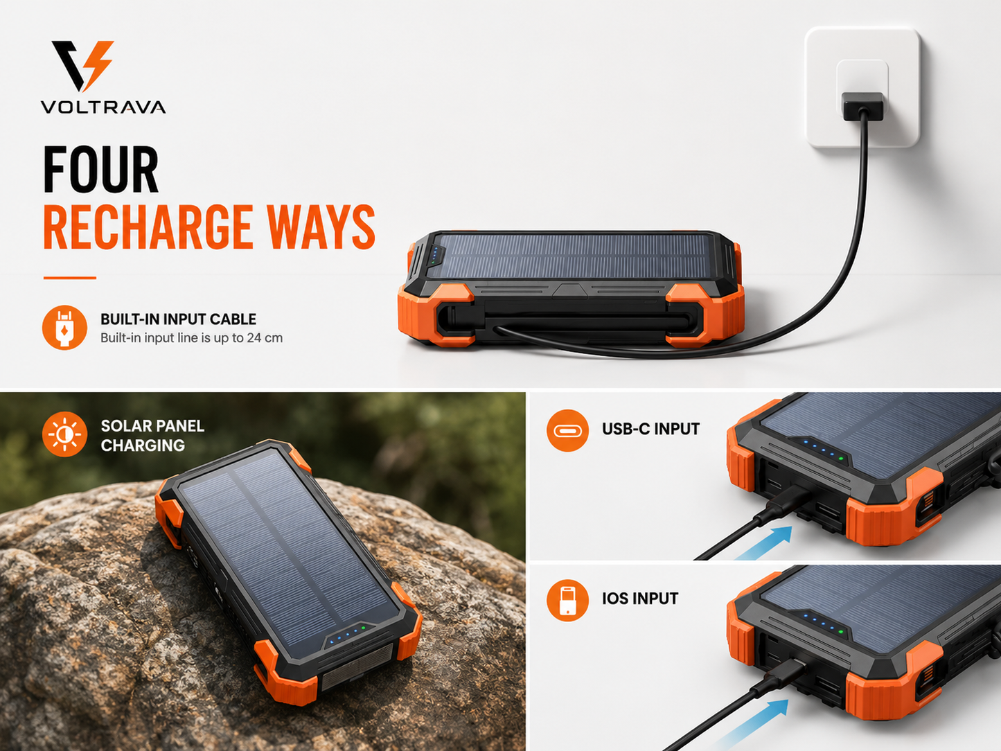 Voltrava® Solar Power Bank